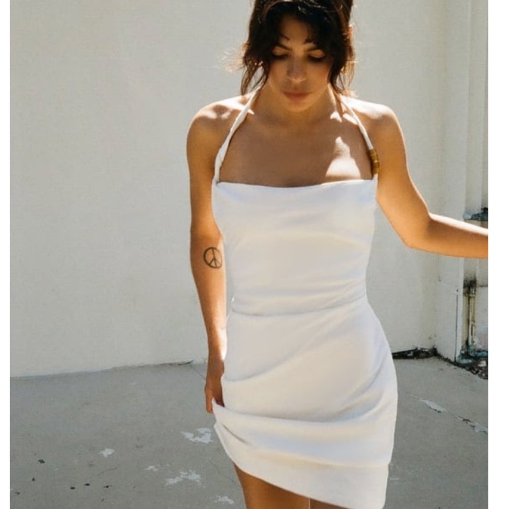 Zara STRETCH LINEN BLEND DRESS